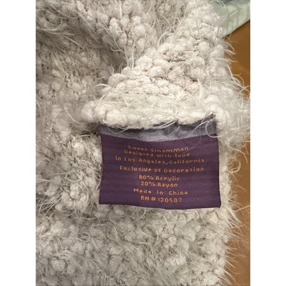 Anthropologie Sweet Sinammon Beige Gray Fuzzy Sweater Croppd Sz M Medium - Picture 6 of 7